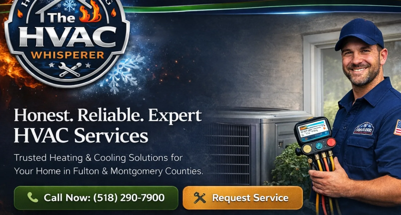 The HVAC Whisperer service van prepared for local heating cooling plumbing and water service